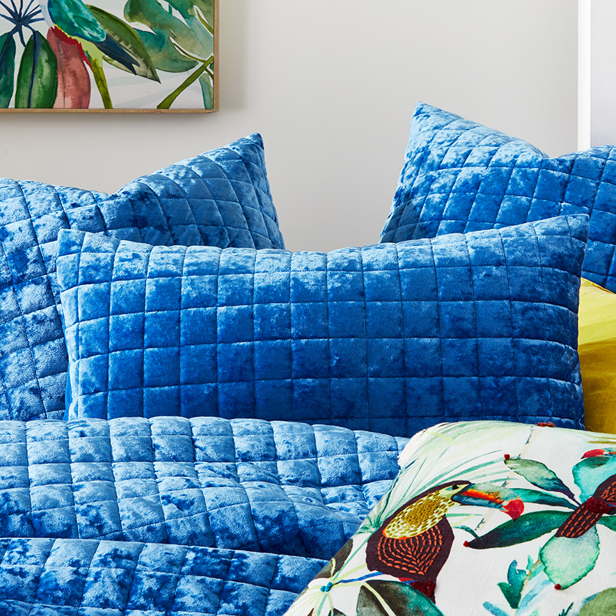 Home Republic - Amaranth Quilted Quilt Cover Blue - Bedroom