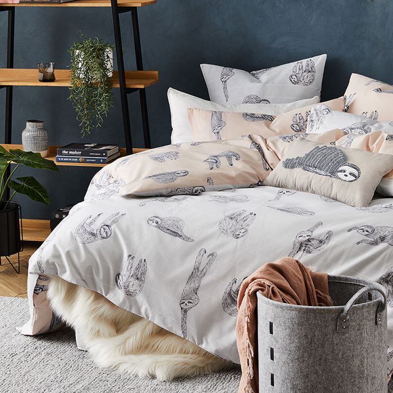 Sidney Grey Quilt Cover Set + Separates | Adairs