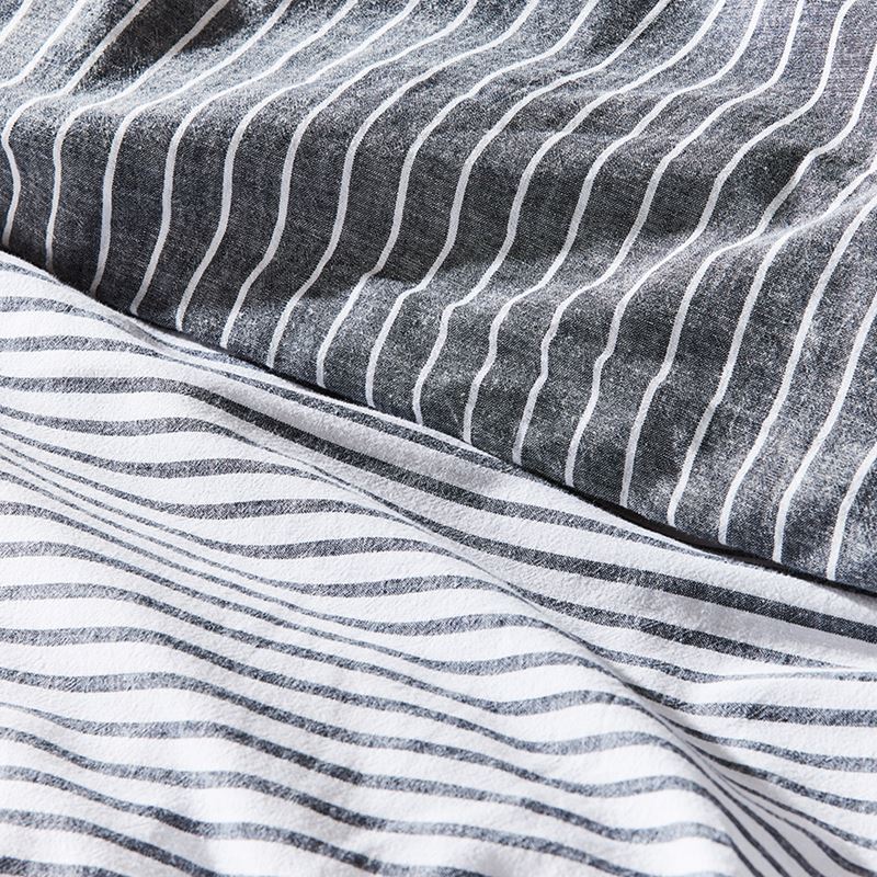 Vintage Washed Linen Cotton Indigo Stripe Quilt Cover Separates | Adairs