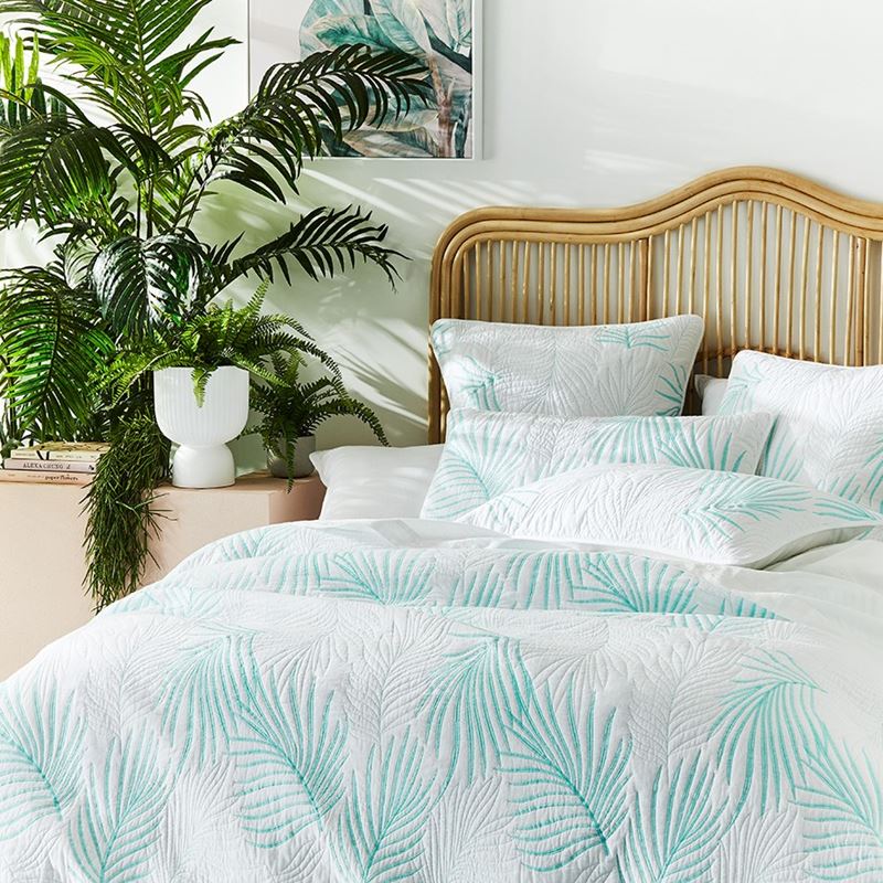Home Republic - Coco Palm Leaf Quilted Quilt Cover Separates | Adairs