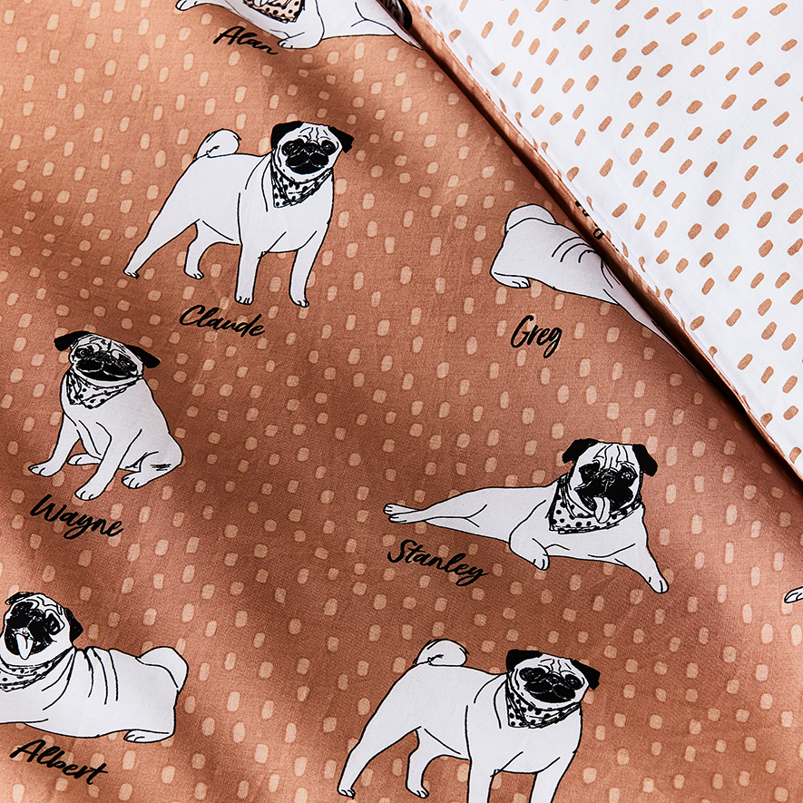 Pug doona cover best sale