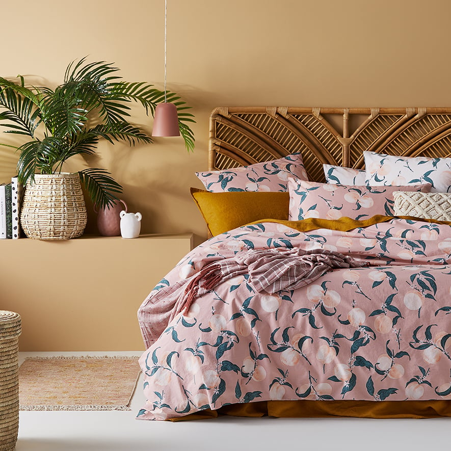 Home Republic - Stonewashed Peaches Quilt Cover Set + Separates | Adairs