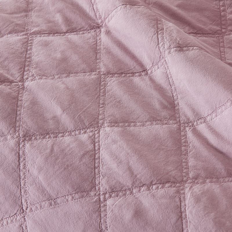 Stonewashed Cotton Lavender Quilted Coverlet Separates | Adairs