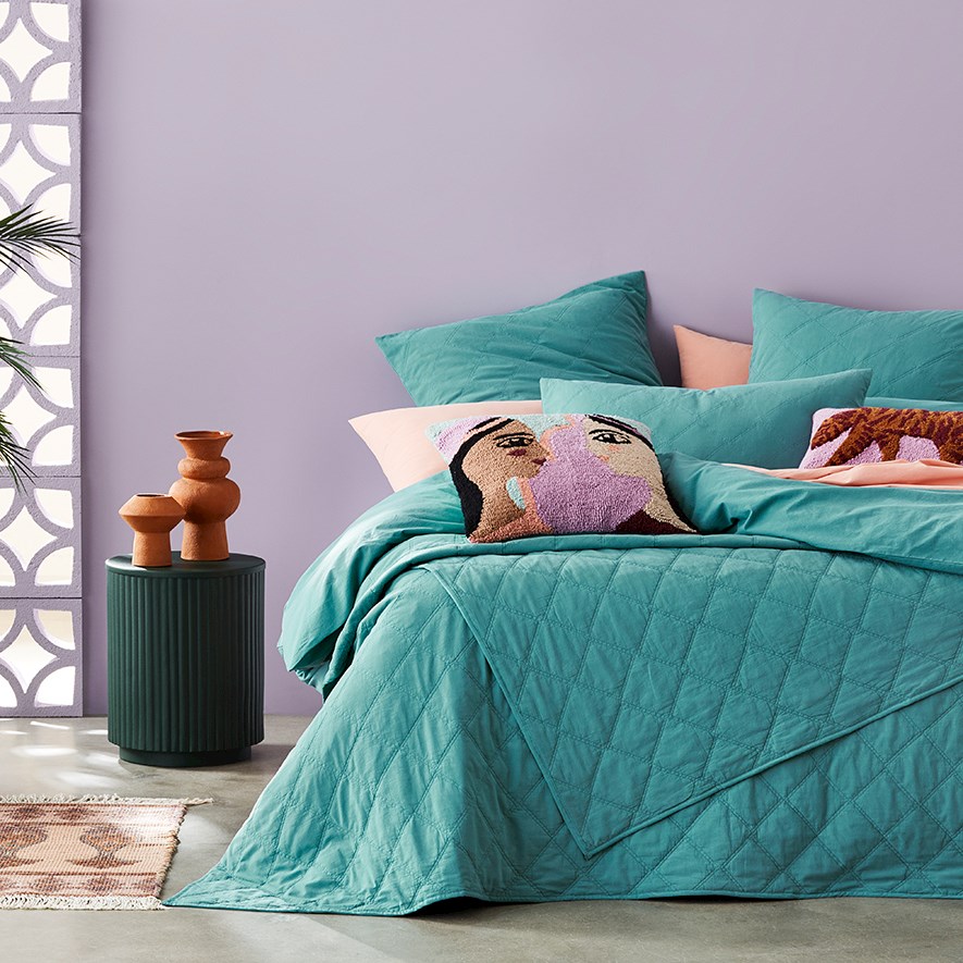 Dark teal online coverlet