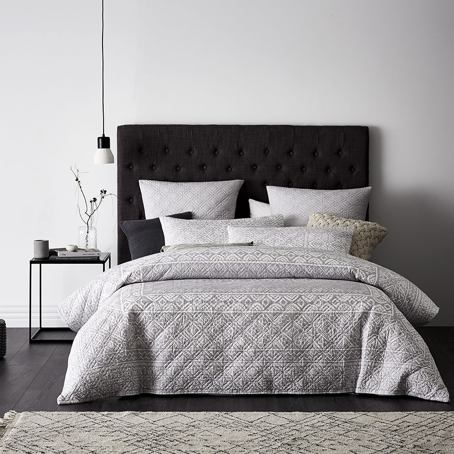 Mercer + Reid - Pia Silver Quilted Quilt Cover Separates | Adairs