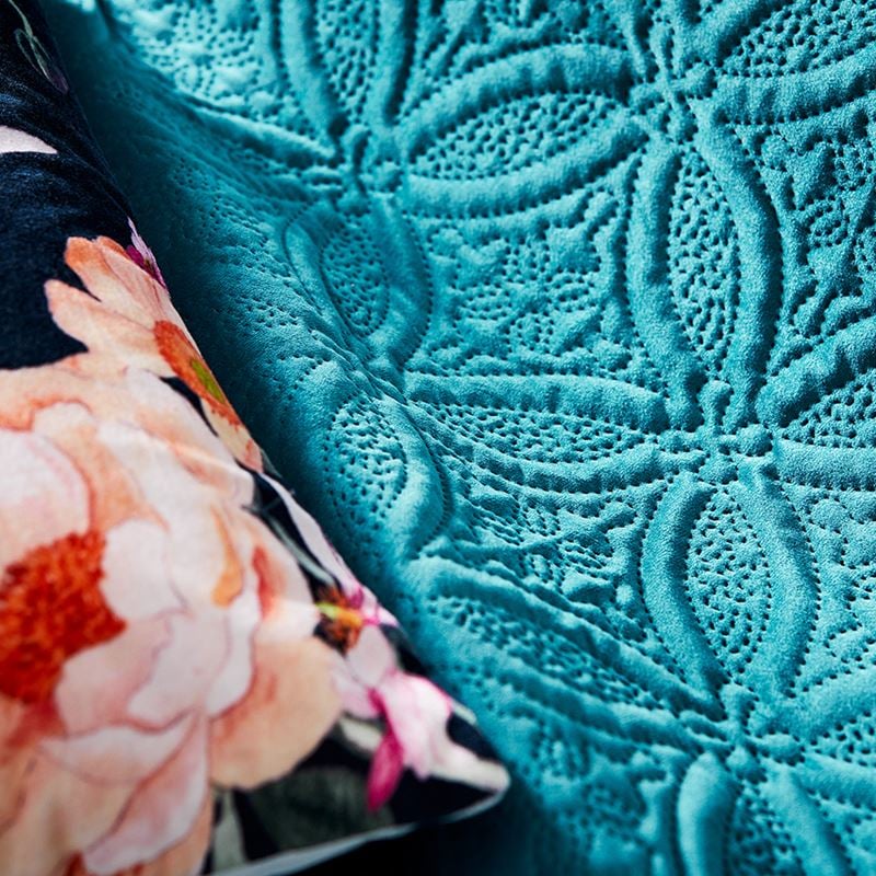 Winnie Quilted Velvet Teal Quilt Cover Separates