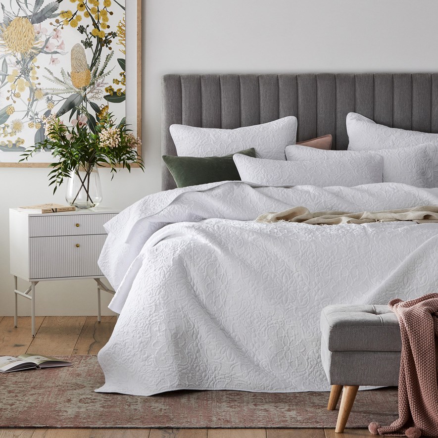 Grey on sale linen bedhead