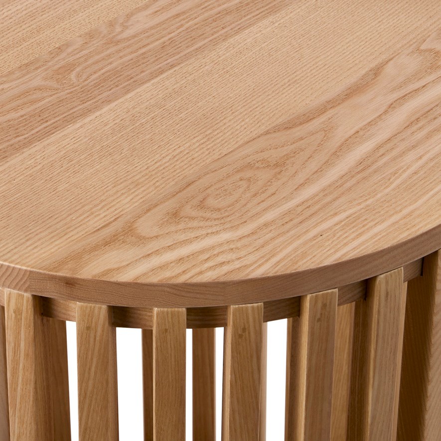 round oak bedside table