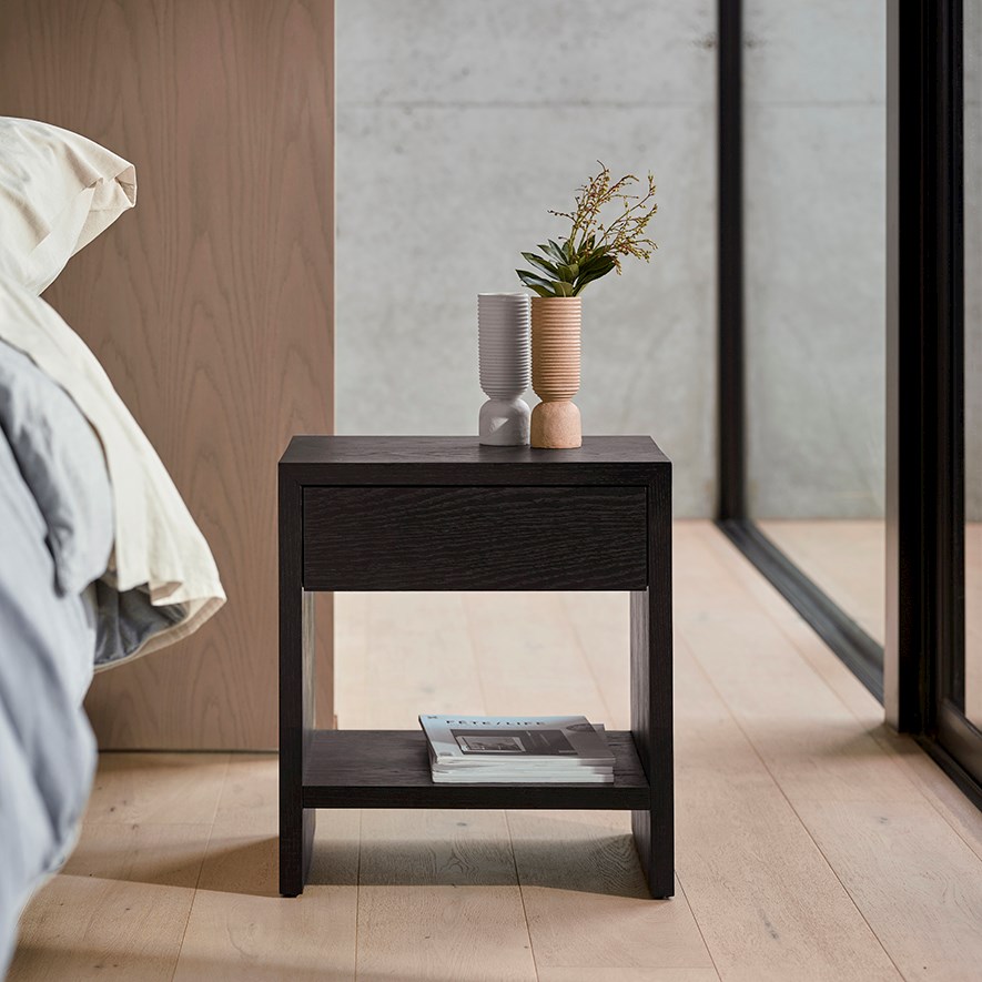 Bedside table deals black wood