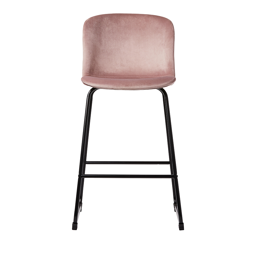 pink velvet counter stool