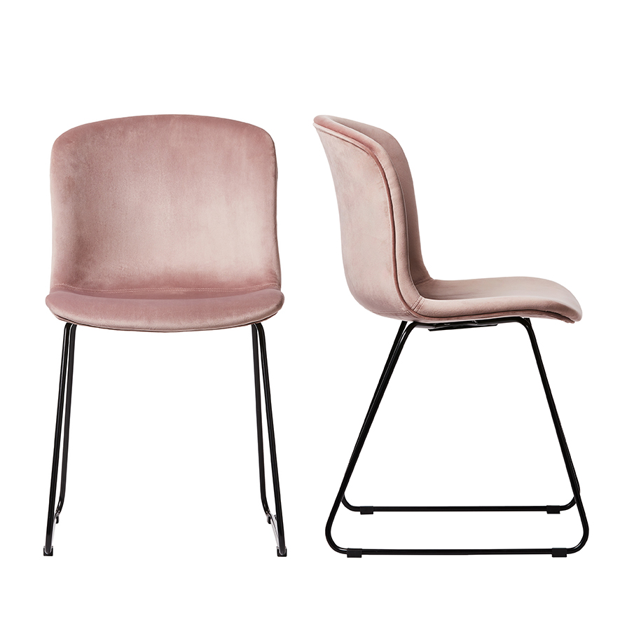 rose pink dining chairs