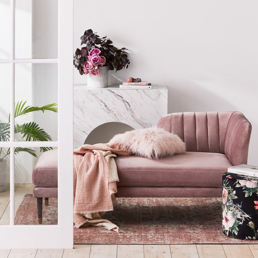 Home Republic - Kensington Chaise Rose Pink | Adairs