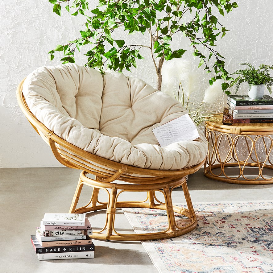 Rattan Papasan Chair Cayman Honey Adairs