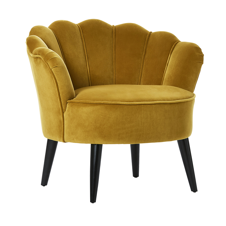 mustard velour chair