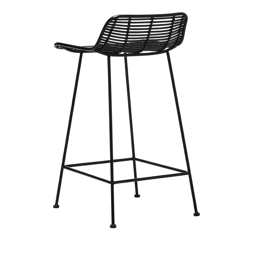 Home Republic Cebu Rattan Matte Black Counter Stool Adairs