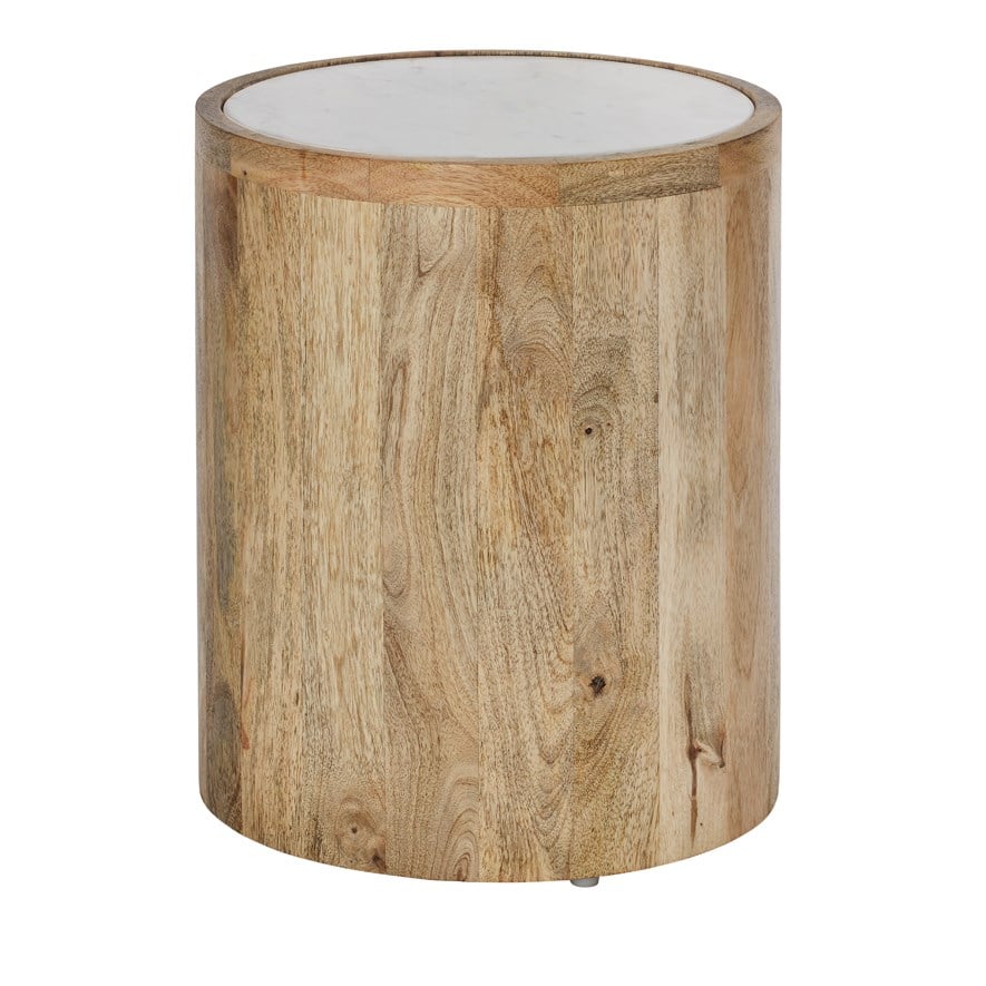 marble and timber side table