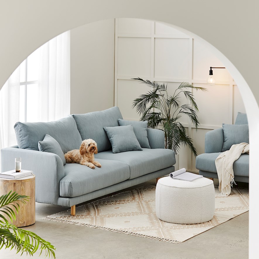 Light blue 3 2024 seater sofa