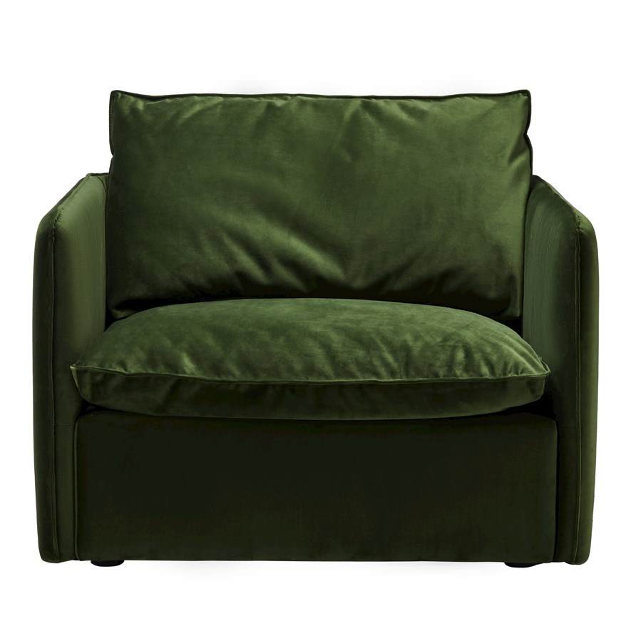 Forest Green Velvet Armchair Adairs