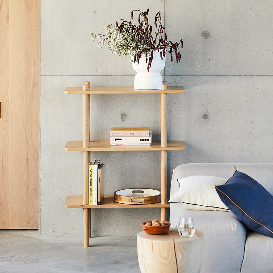 Mark Tuckey Boston 3 Tier Oak Shelving | Adairs