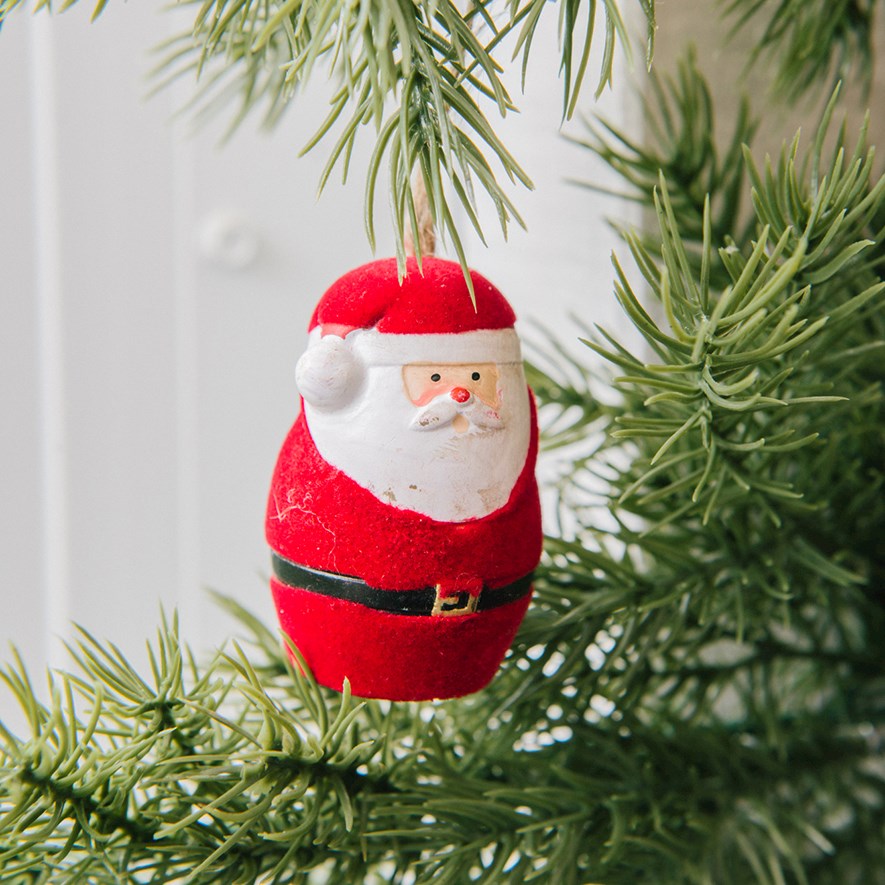 Hanging Festive Red Jolly Santa Decoration | Adairs