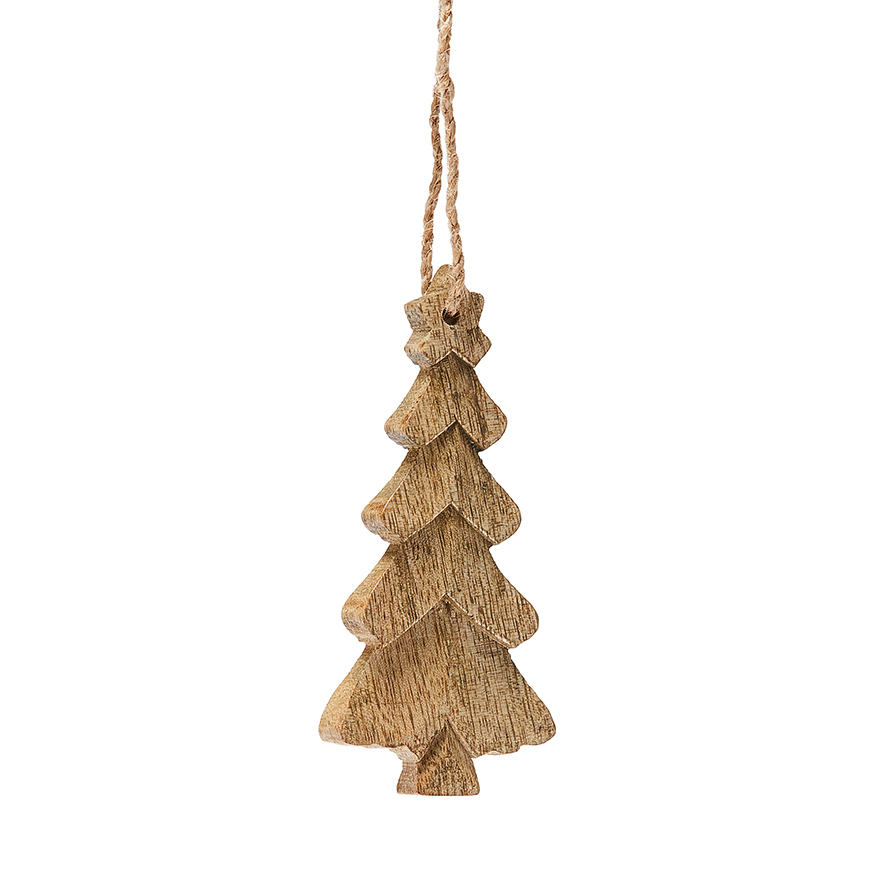 Hanging Natural Timber Tree Decoration | Adairs