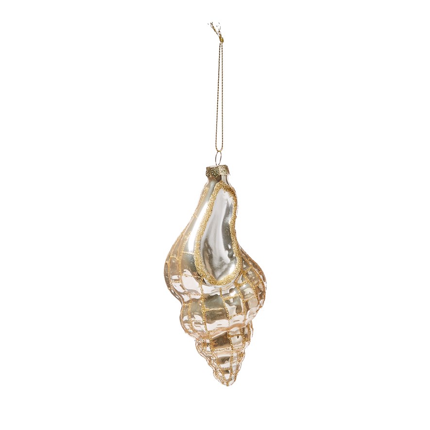 Antiqued Gold Seashell Glass Decoration | Adairs