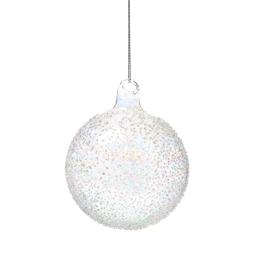 Clear Glass Rainbow Ball Bauble | Adairs