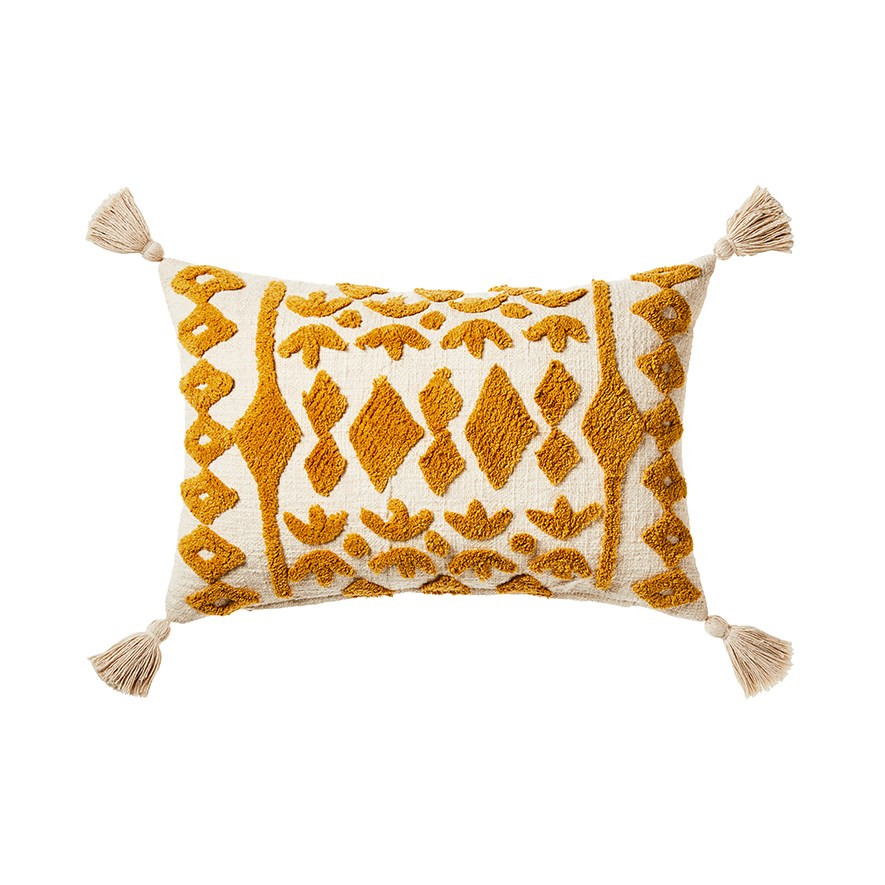 Red and hot sale mustard cushions