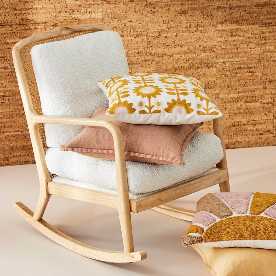 Ray of Sunshine Mustard Pink Cushion Adairs