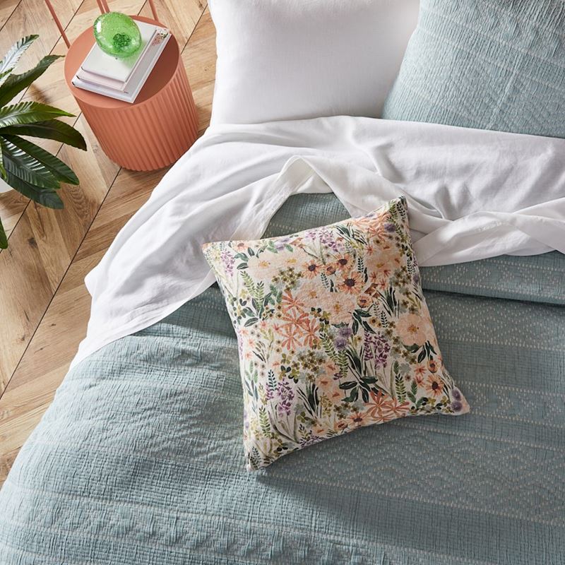 Wild Garden Green Linen Cushion | Adairs