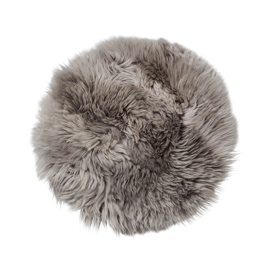 Home Republic - Sheepskin Round Chair Pad Grey | Adairs