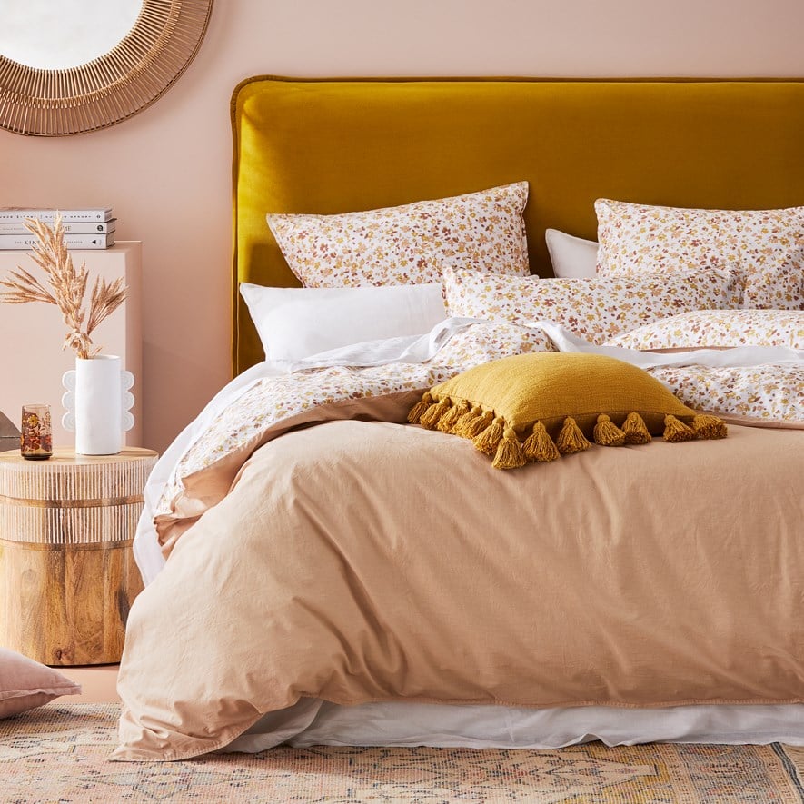 Mustard hot sale bed cushions