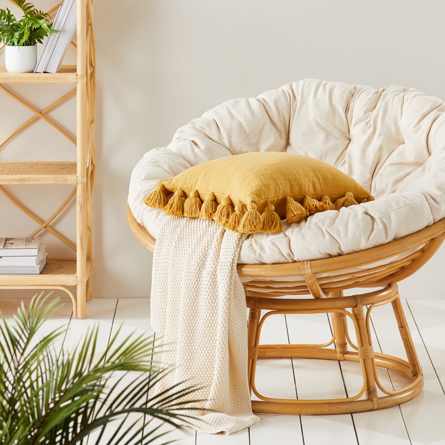 mustard papasan cushion