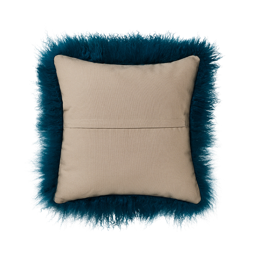 Teal hot sale fur cushions