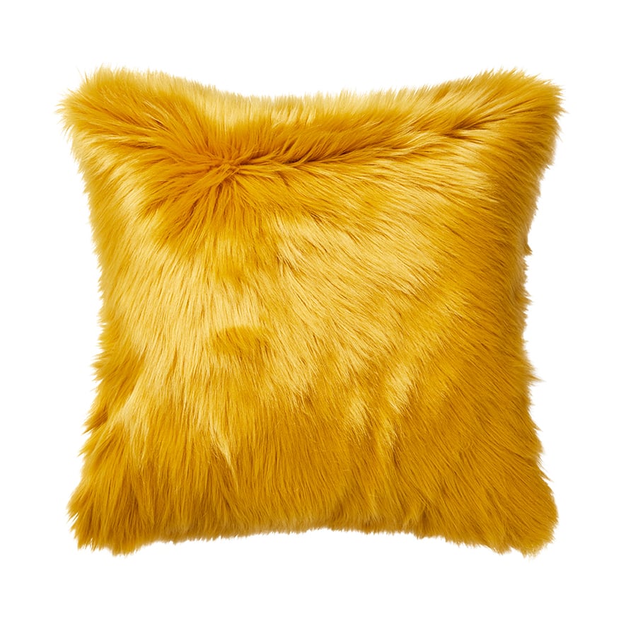 Mustard fur sale cushion