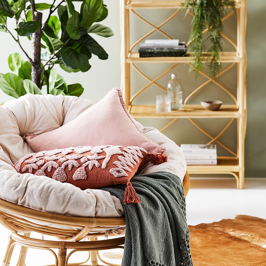 burnt orange papasan cushion