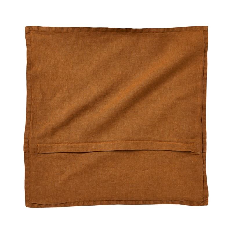 Belgian Vintage Washed Brown Sugar Square Linen Cushion Covers