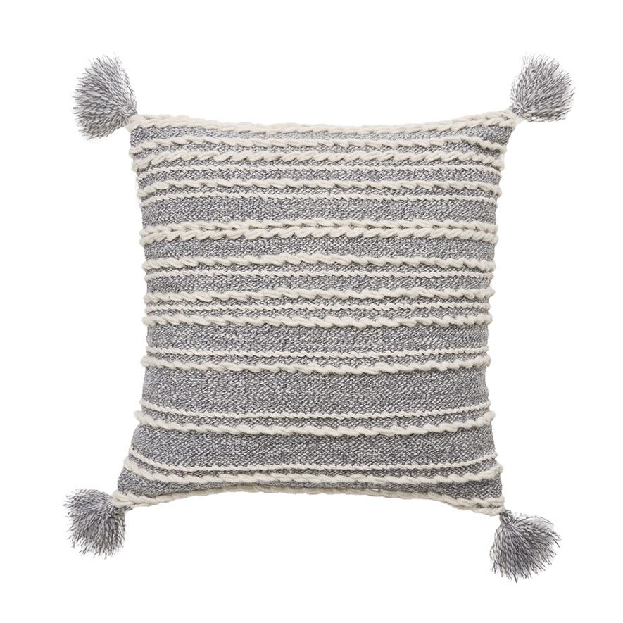 Otis Cushion Grey Stripe | Adairs