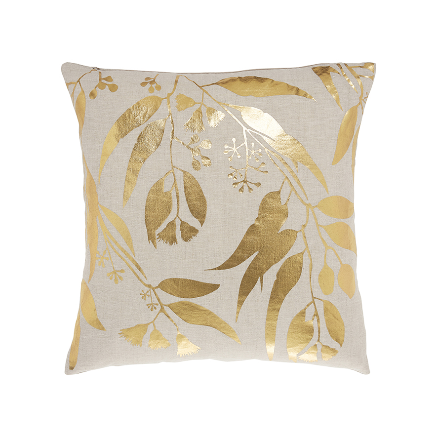 Mercer + Reid - Australian Flora Gum Cushion Gold | Adairs