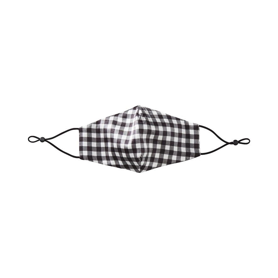 Pure Silk Black Gingham Face Mask | Adairs