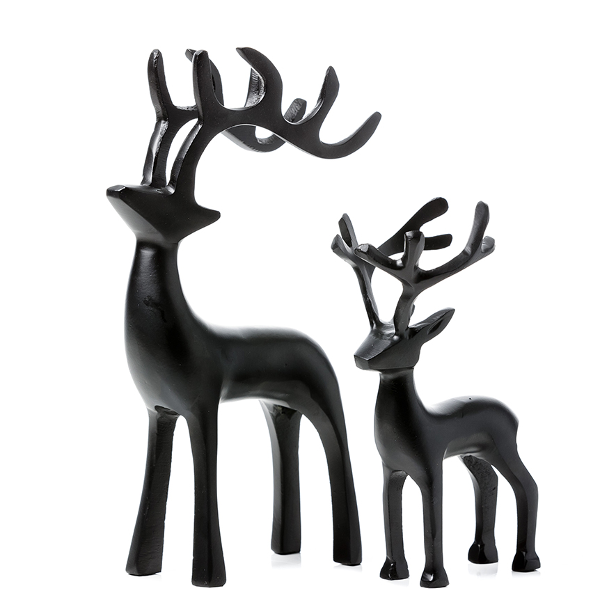 Festive Black Reindeer Ornament | Adairs