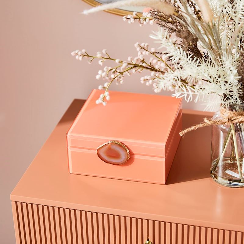 Agate Pink Jewellery Box