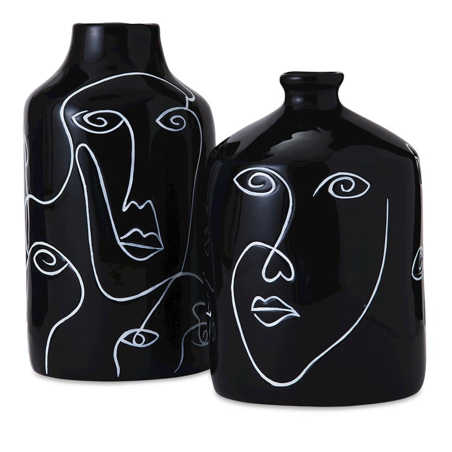 Black and white deals vase