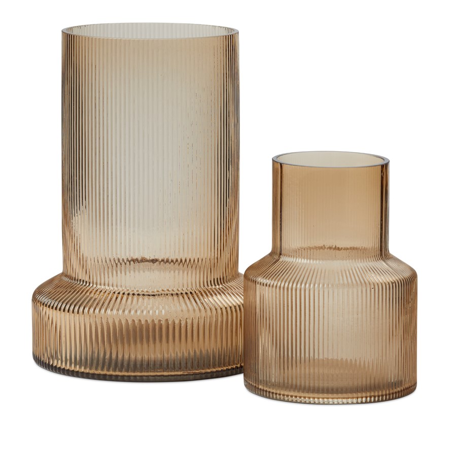 Cubist Amber Glass Vases | Adairs