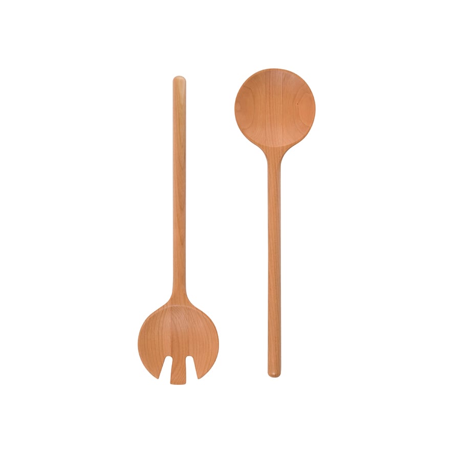 Cherry Cherry Timber Salad Servers | Adairs