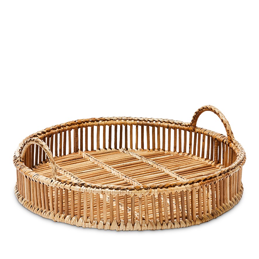 Hemingway Natural Rattan Round Tray | Adairs