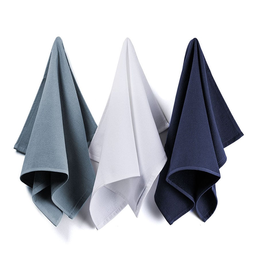 Luxe Navy Tea Towel 3 Pack Tea Towels Adairs