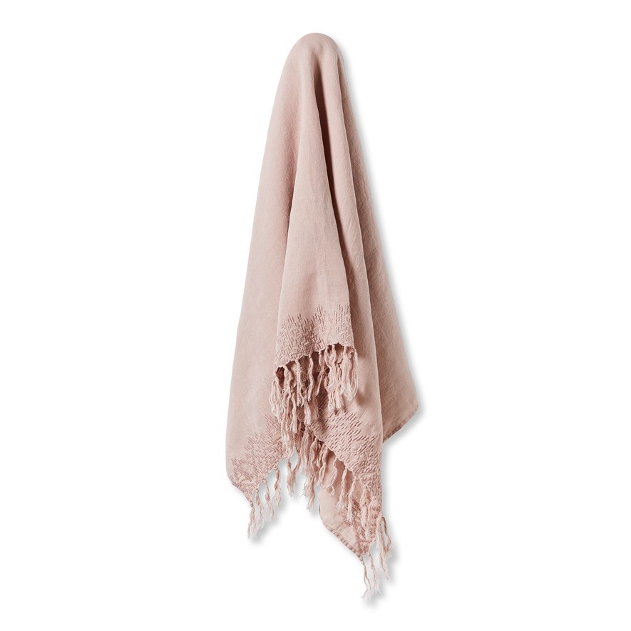 Blush best sale linen throw