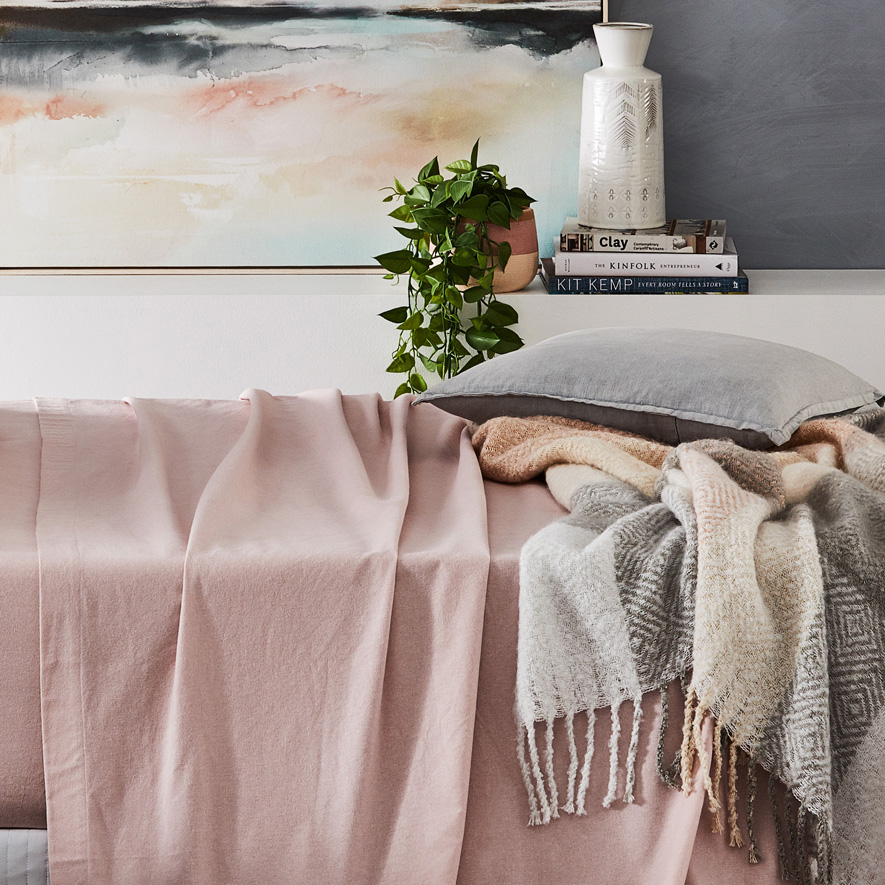 Cambridge Pink Grey Throw Adairs