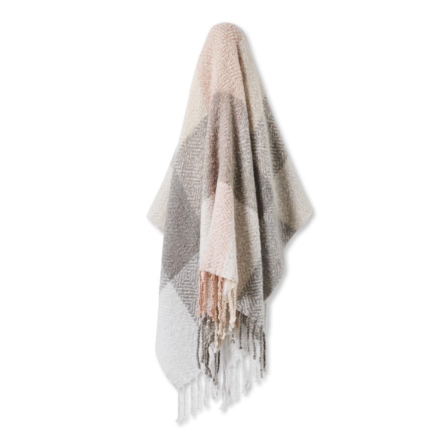 Cambridge Pink Grey Throw Adairs